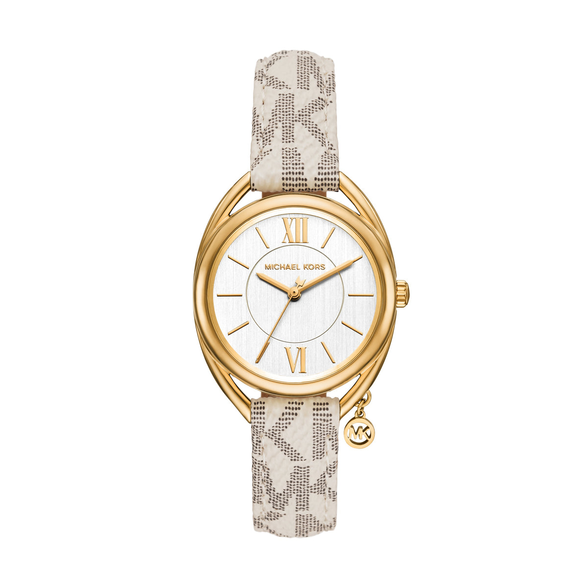 Michael Kors Leia 33mm Gold-Tone White Strap Watch MK7680