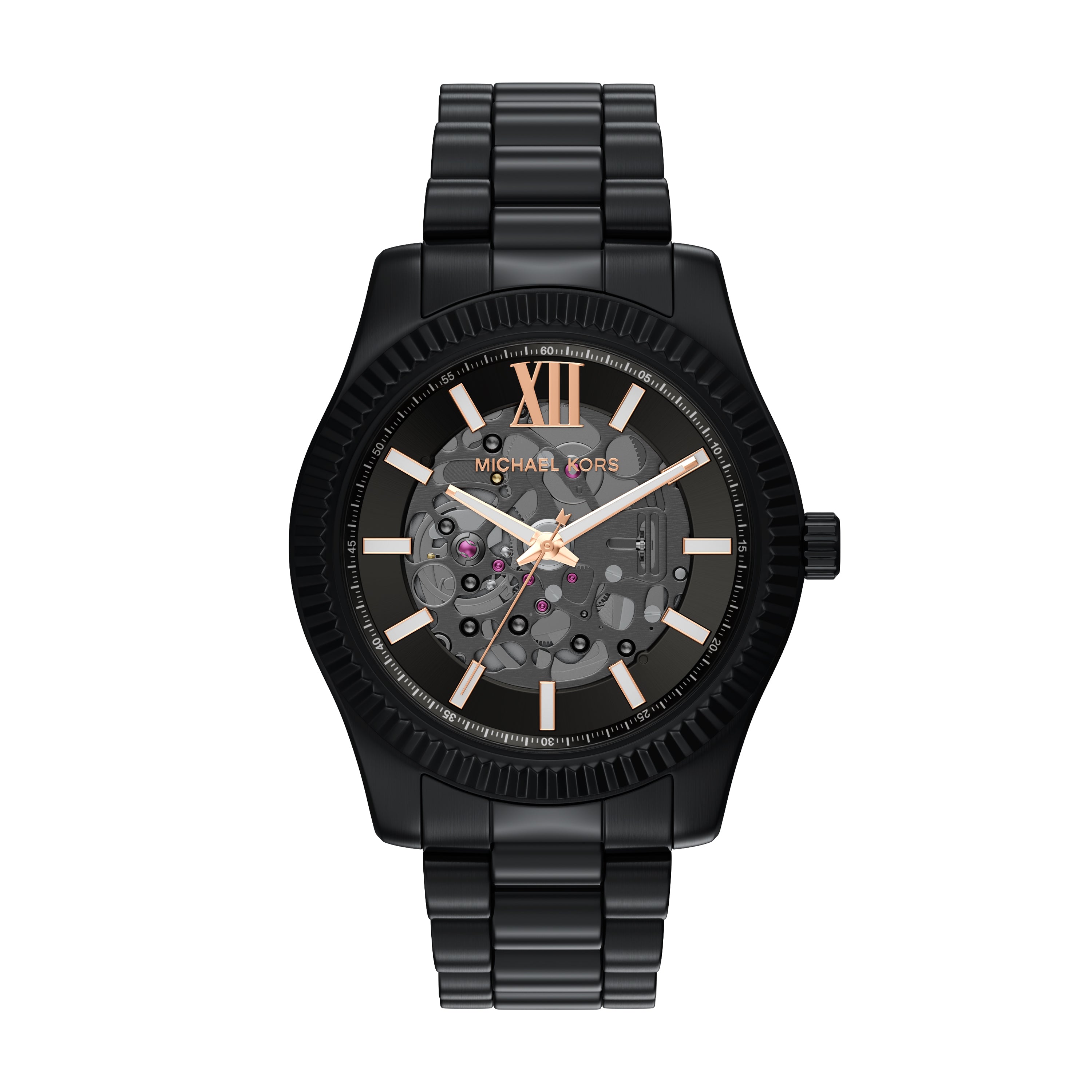 Michael Kors Lexington Black Dial Stainless Steel Watch MK9244