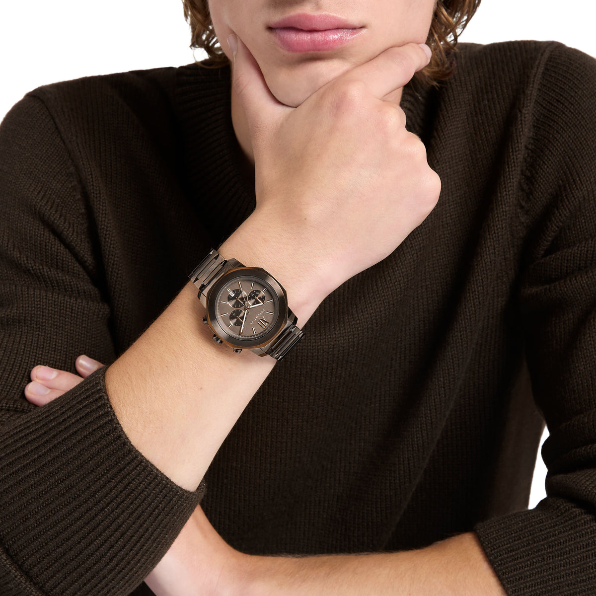 Michael Kors Prescott Chrono Brown MK9303 on the wrist