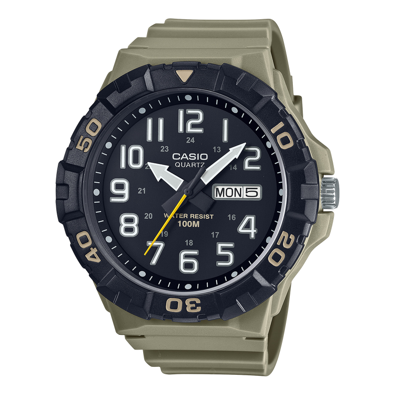 Casio Analog Diver Look Green Resin Band Watch MRW210H-5A