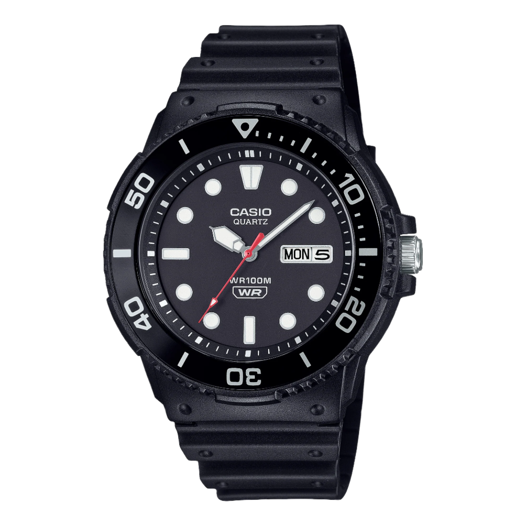 Casio Analog Black Dial Black Resin Band Watch MRW230H-1E1