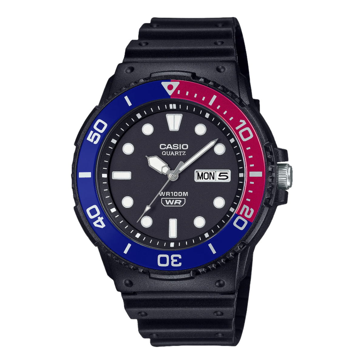 Casio Analog Black Dial Black Resin Band Watch MRW230H-1E2