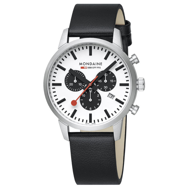 Mondaine Neo Black Vegan Grape Leather 41 MM Watch MSD.41410.LBV