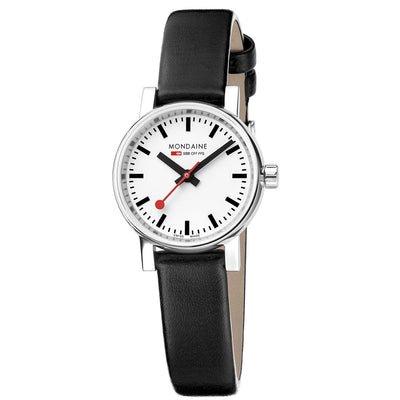 Mondaine Evo2 Petite 26mm White Dial Leather Watch MSE.26110.LBV