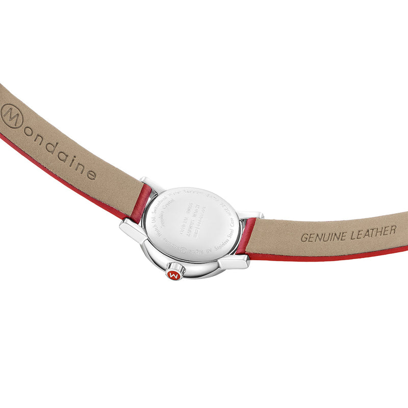 Mondaine Evo2 Petite 26mm White Dial Leather Watch MSE.26110.LCV