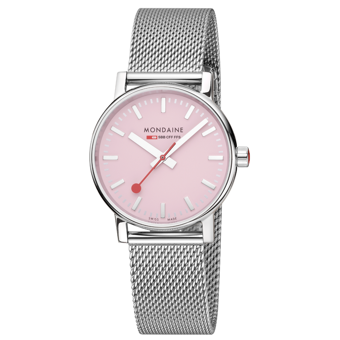 Mondaine Official Swiss Railways Evo2 35mm Sunrise Pink Watch MSE.35130.SM