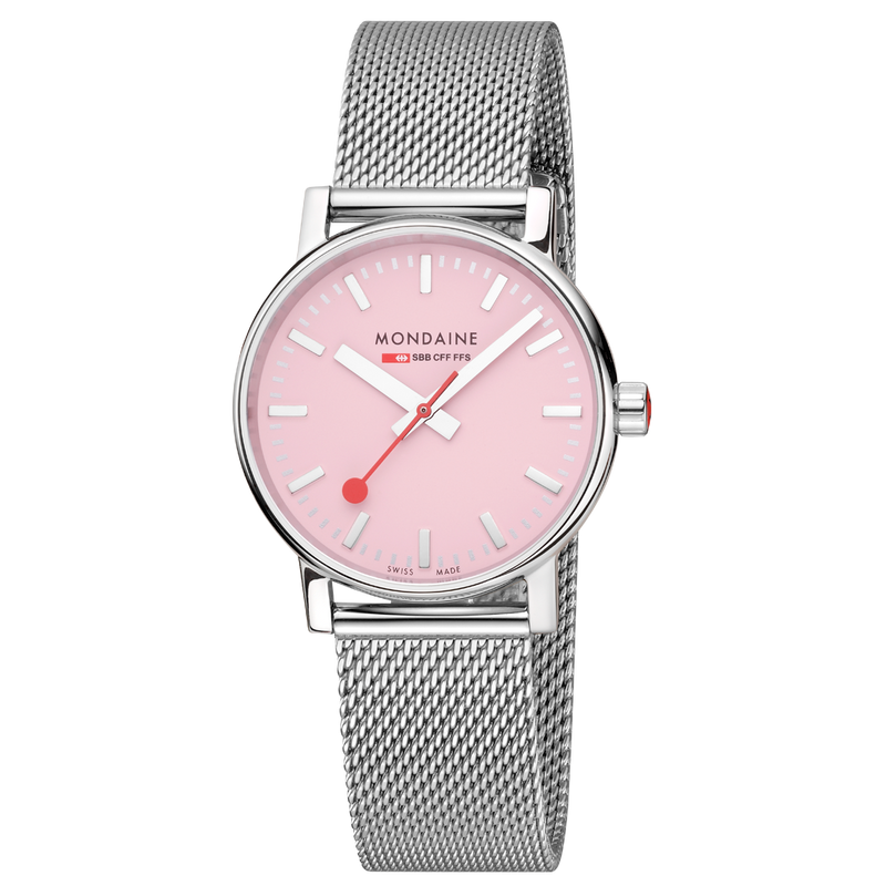 Mondaine Official Swiss Railways Evo2 35mm Sunrise Pink Watch MSE.35130.SM