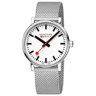 Mondaine Evo2 Stainless Steel White Dial Watch MSE.40110.SM