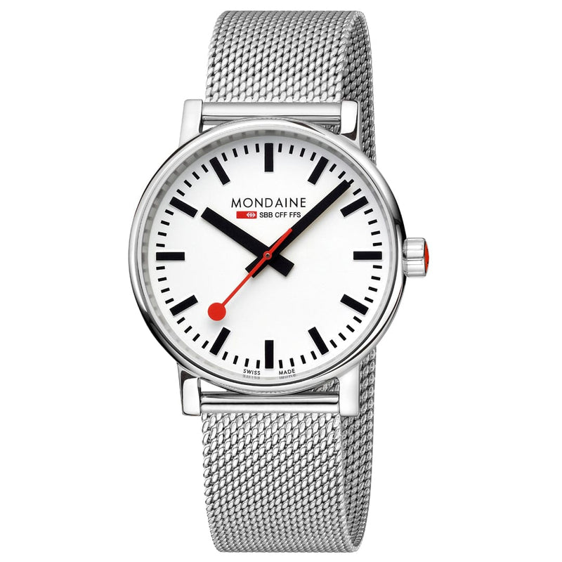 Mondaine Evo2 Stainless Steel White Dial Watch MSE.40110.SM