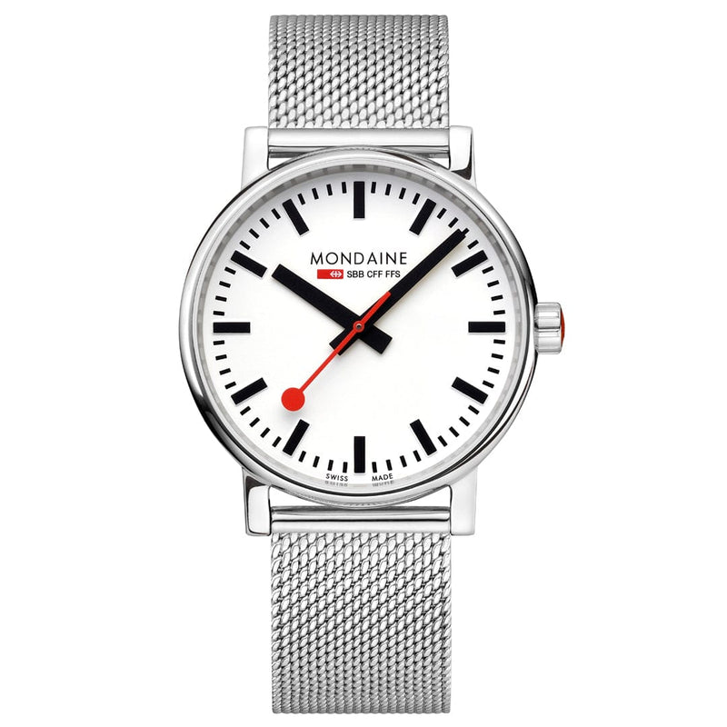 Mondaine Evo2 Stainless Steel White Dial Watch MSE.40110.SM