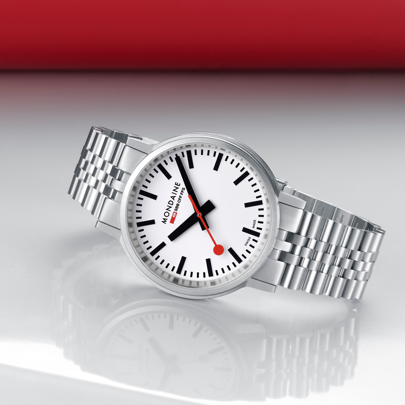 Mondaine Stop2go Backlight White Dial Stainless Steel Watch MST.4101B.SJ.2SE