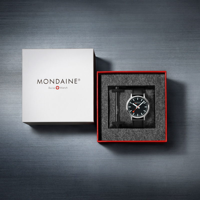 Mondaine Automatic Black Vegan Leather Watch MST.41020.LBV.2SE