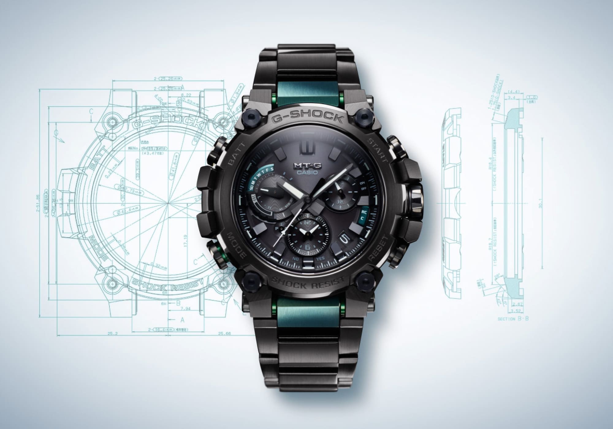G-Shock MTG-B3000 Black Dial Black Stainless Steel Watch MTGB3000BD-1A2