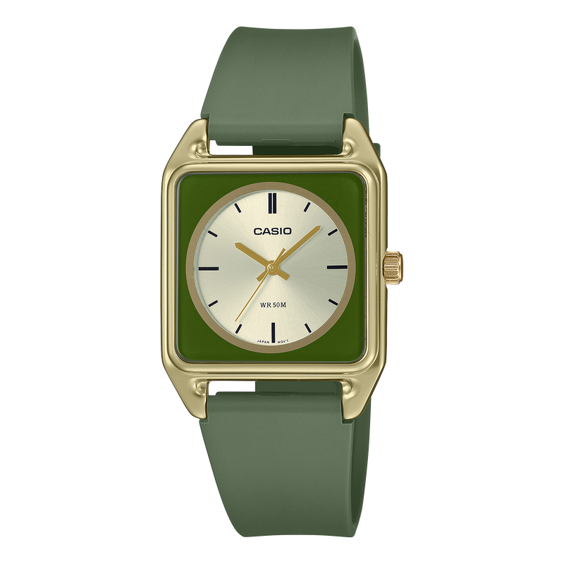 Casio Standard Analogue Green Resin Band Watch MTPB170-3E