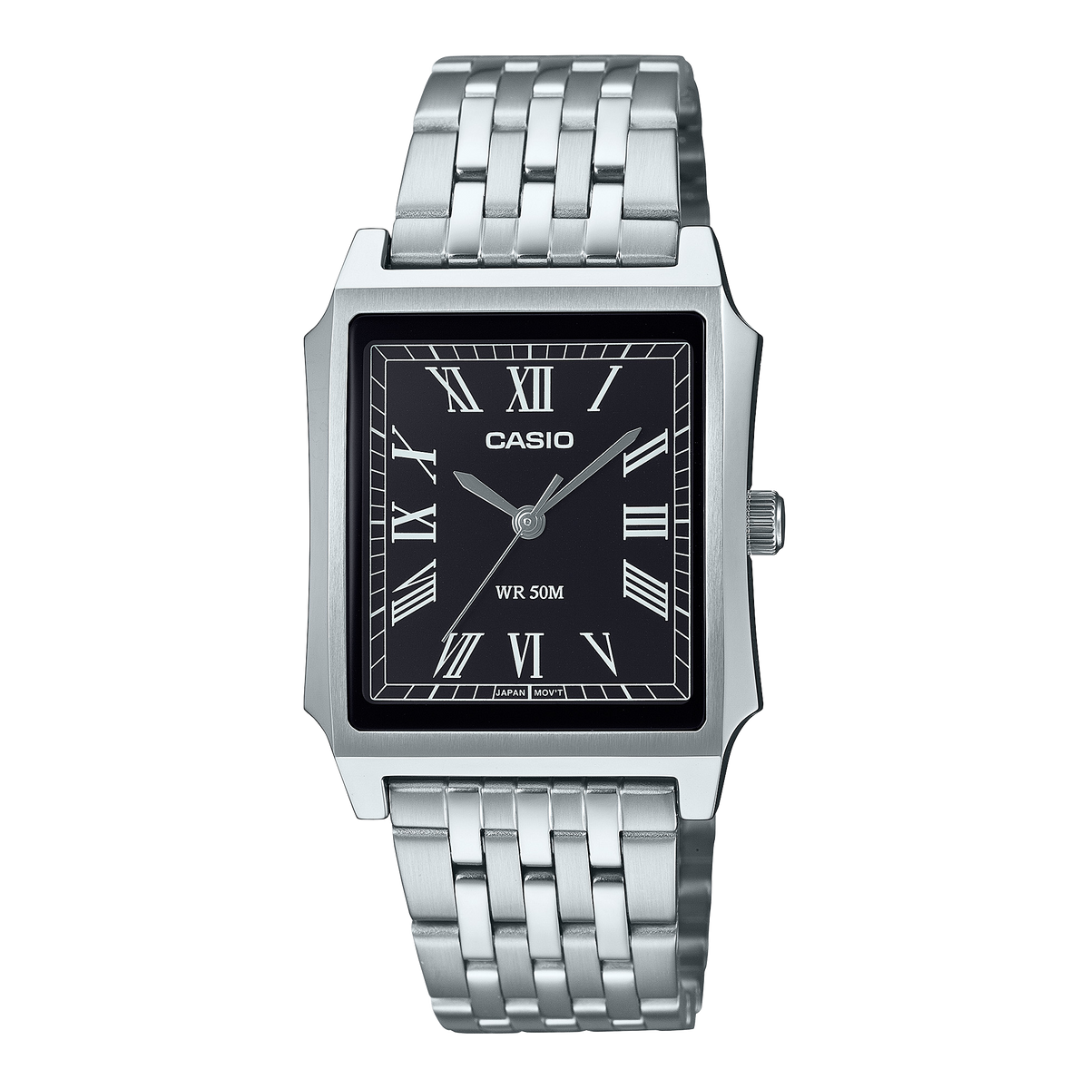 Casio MTP-B190D-1B silver black mens watch