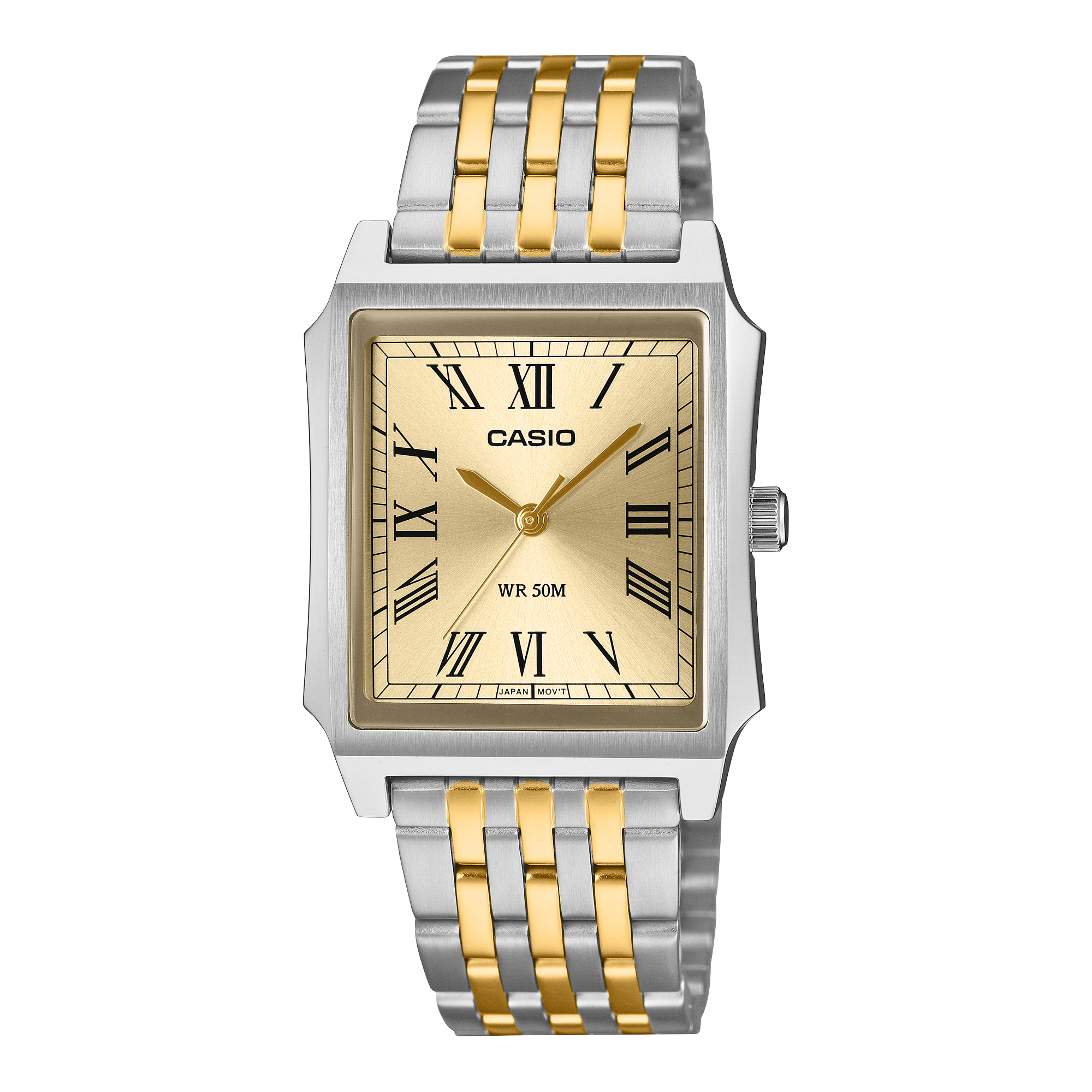 Casio Vintage MTP-B190SG-9B two-tone rectangular men's watch