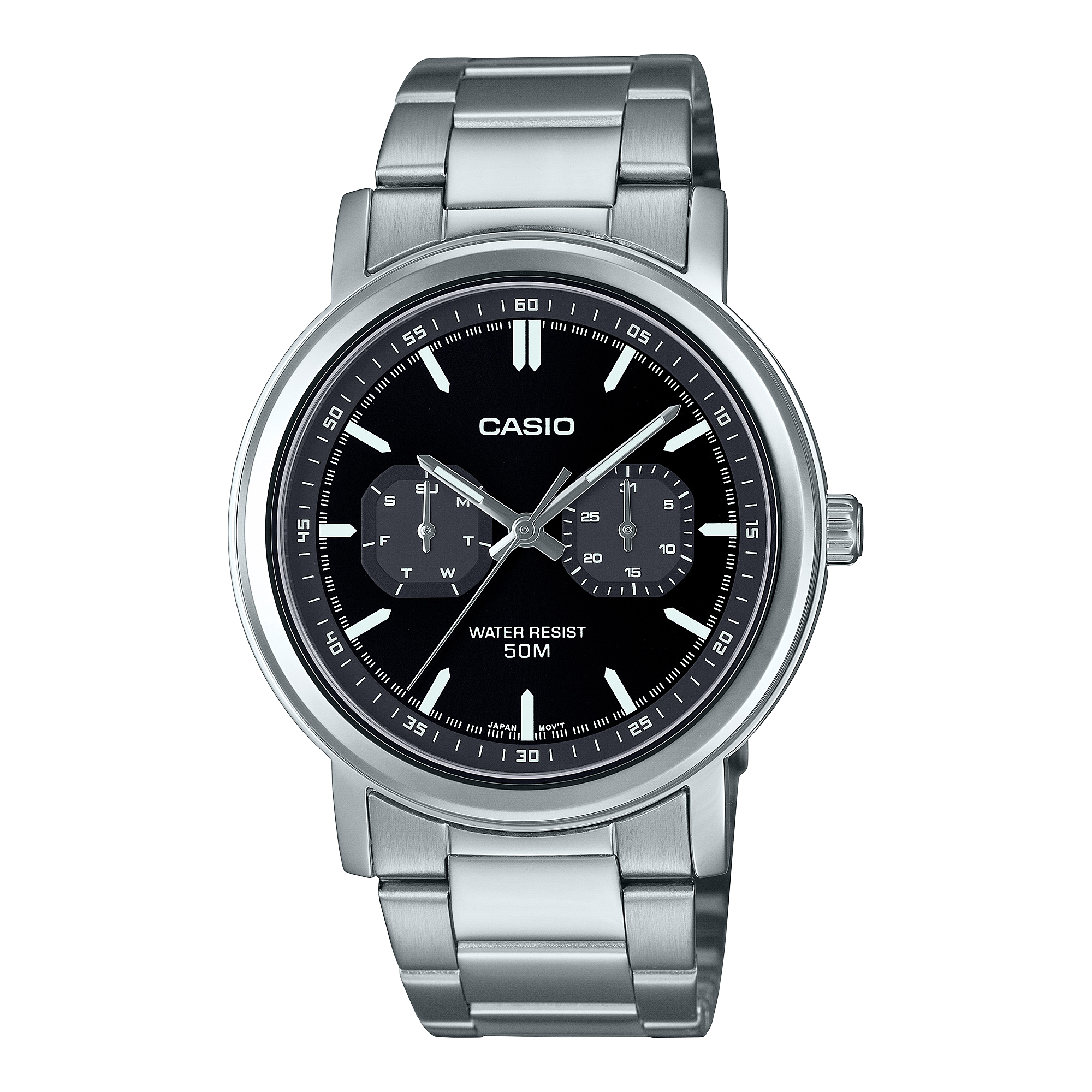 Casio Standard Black Dial Stainless Steel Watch MTPE335D-1E