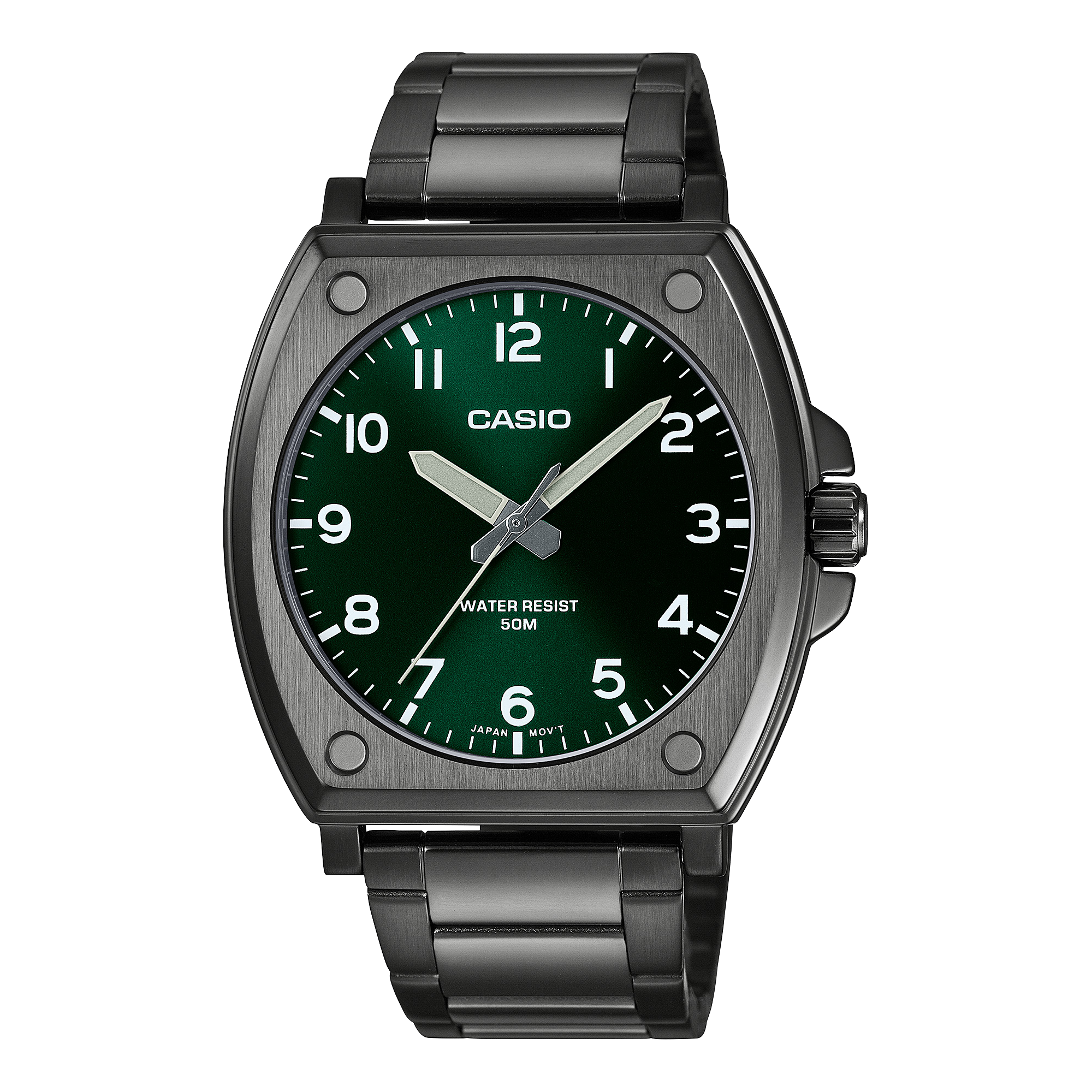 Casio Standard Analogue Green Dial Stainless Steel Watch MTPE730B-3A