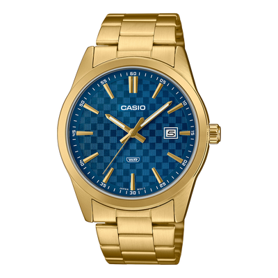 Casio Standard Gold Stainless Steel Blue Dial Watch MTP-VD03G-2A