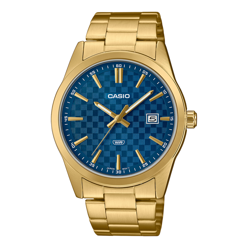 Casio Standard Gold Stainless Steel Blue Dial Watch MTP-VD03G-2A