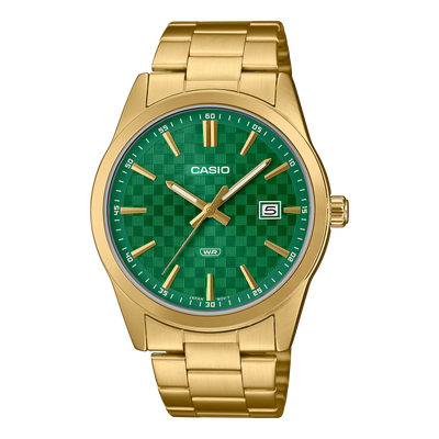 Casio Standard Gold Stainless Steel Green Dial Watch MTP-VD03G-3A