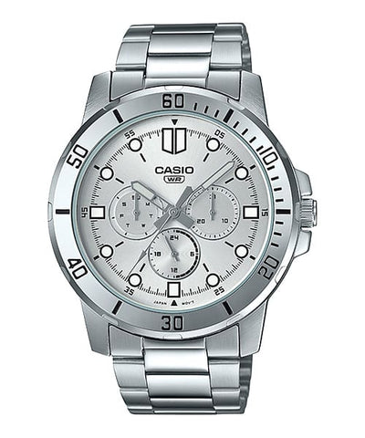 Casio Analog Silver Stainless Steel Silver Dial Watch MTPVD300D-7E