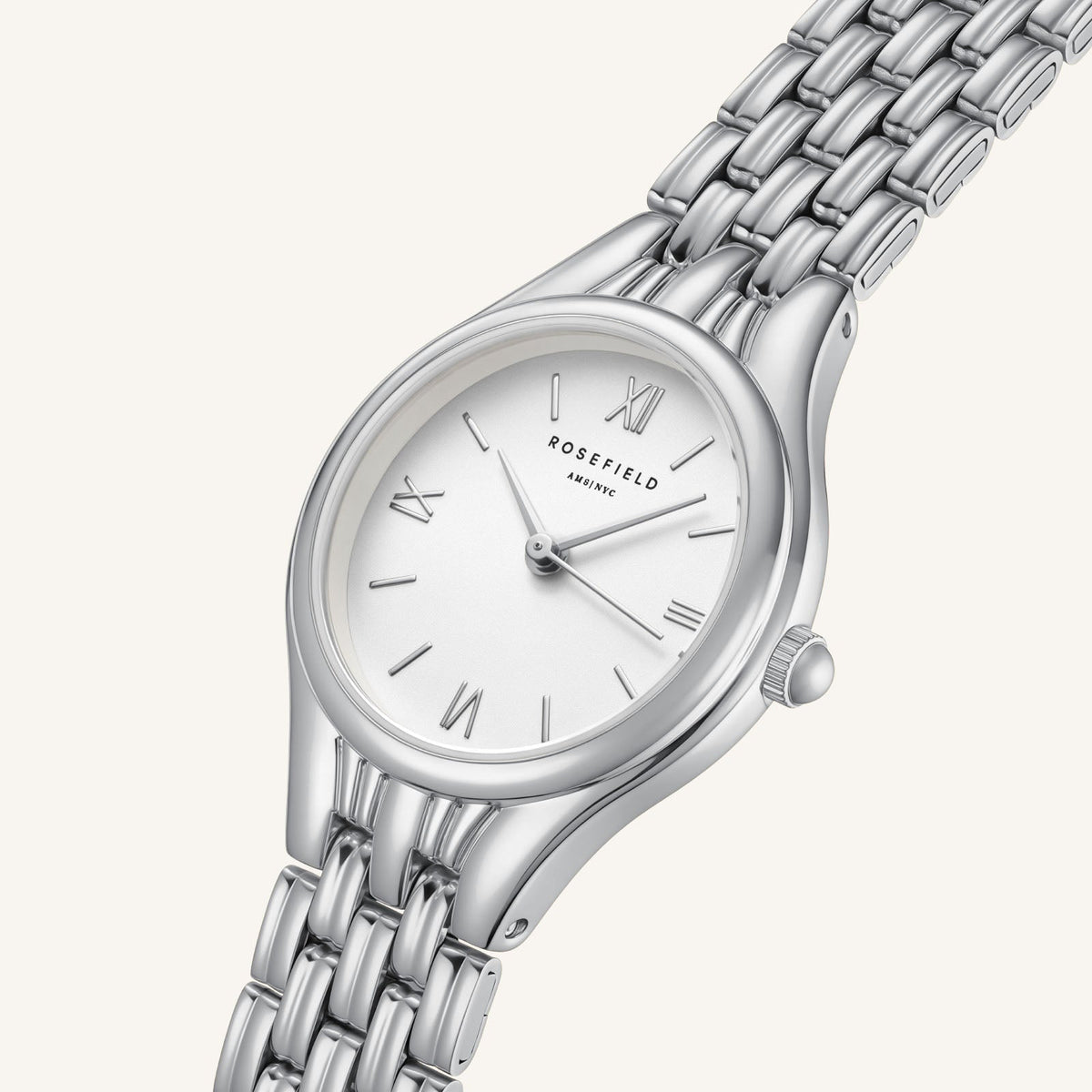 Rosefield Muse White Dial Silver Bracelet Watch MUWSSS-MU02