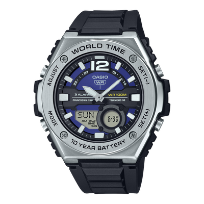 Casio Standard Black Resin Band Purple Dial Watch MWQ100-2A