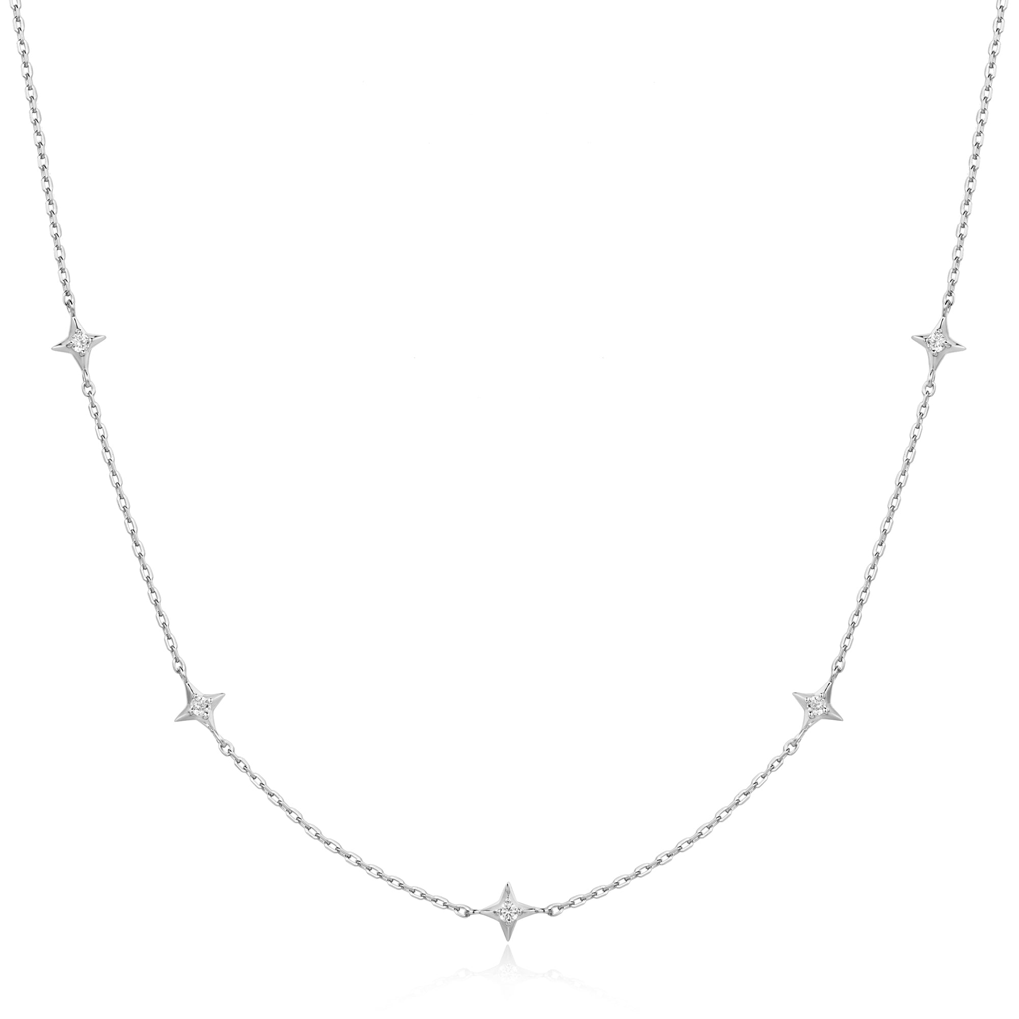 Ania Haie Silver Stars Station Necklace Delicate Layering Jewelry