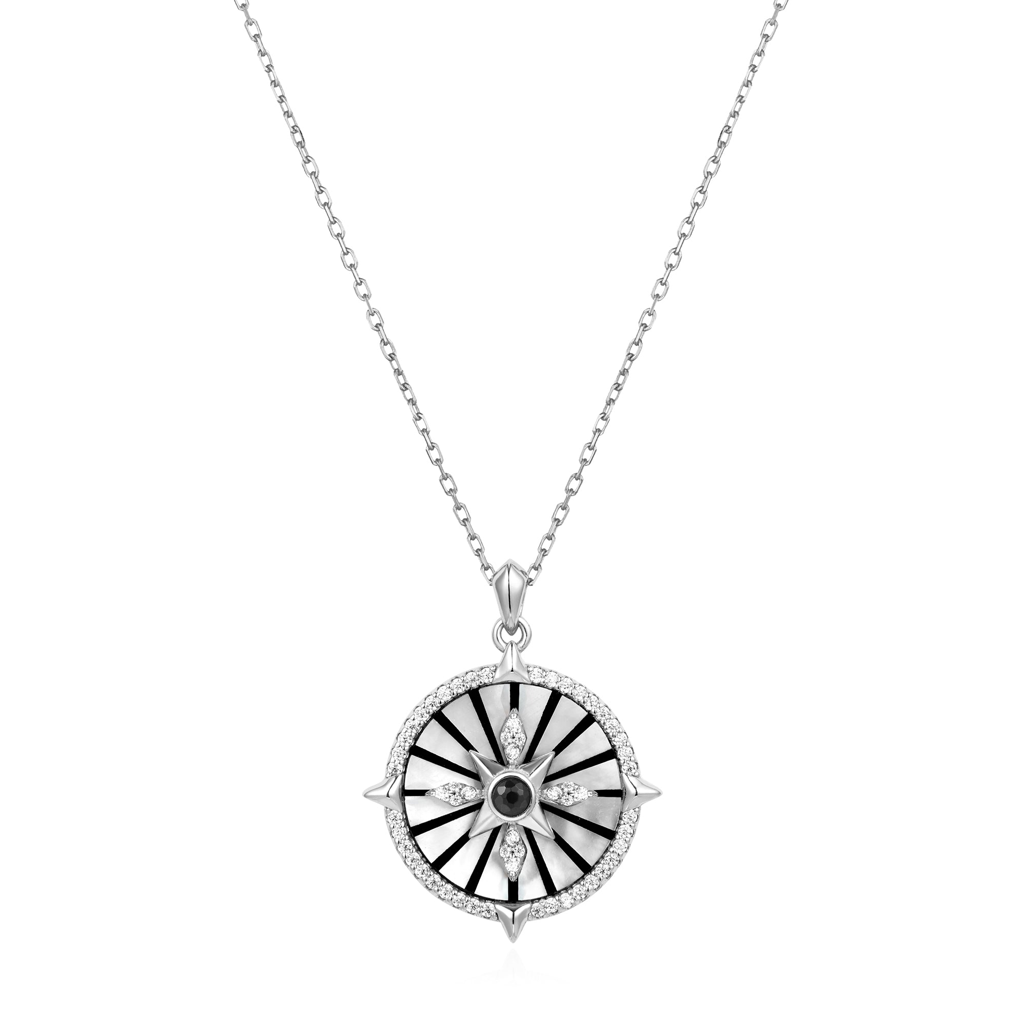 Ania Haie Silver Astrolabe Necklace Unique Detail Statement Chain