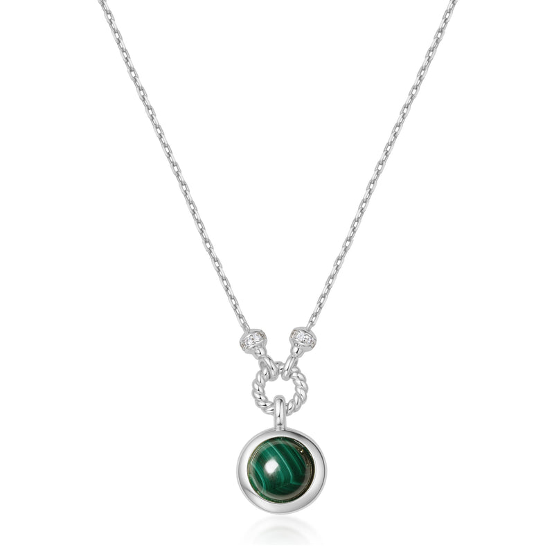 Ania Haie Silver Malachite Reversible Vacation Necklace