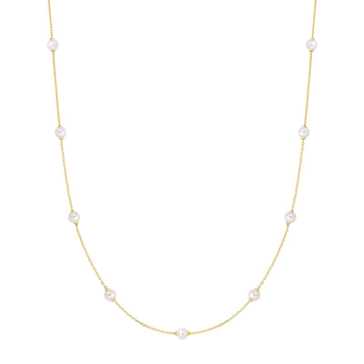 Ania Haie Gold Shell Pearl Station Chain Necklace