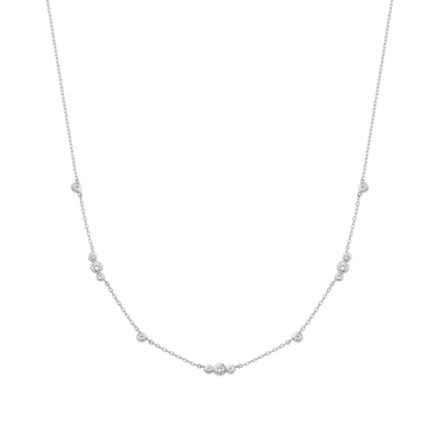 Ania Haie Silver Sparkling Bezel Cubic Zirconia Station Necklace
