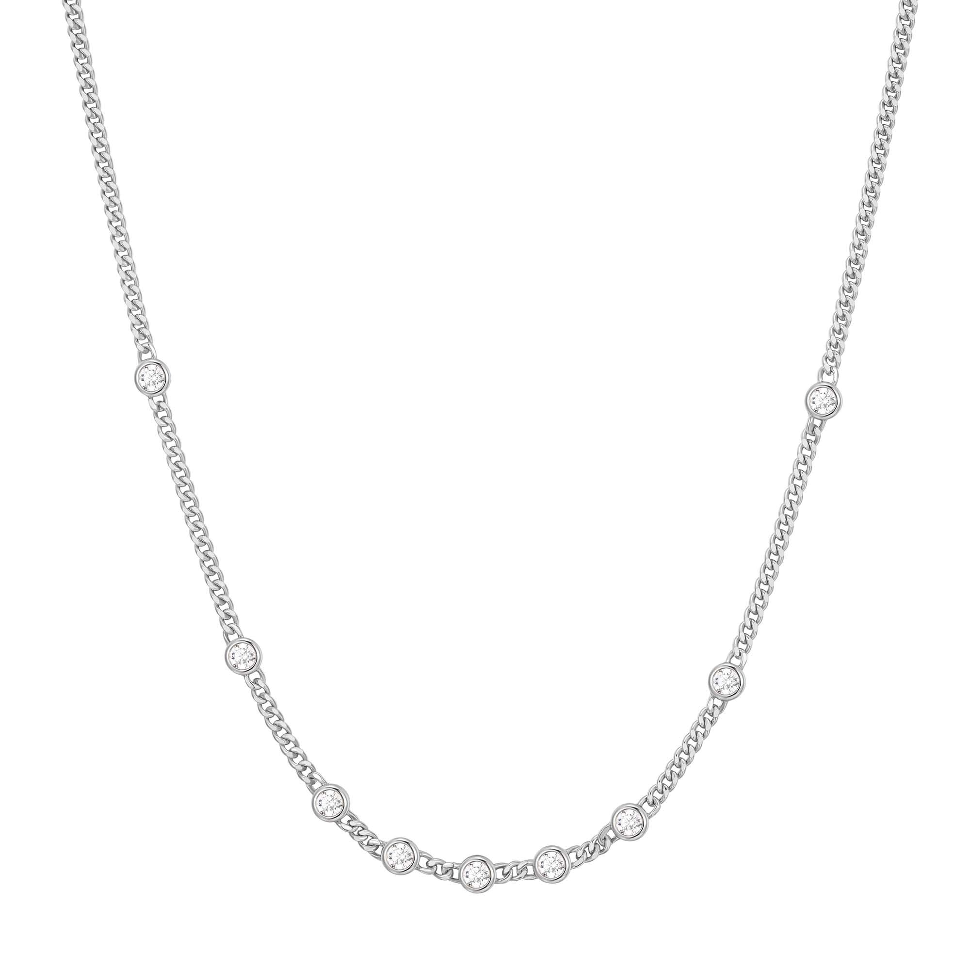 Silver Multi Station Necklace for Women Elegant Layered Jewelry