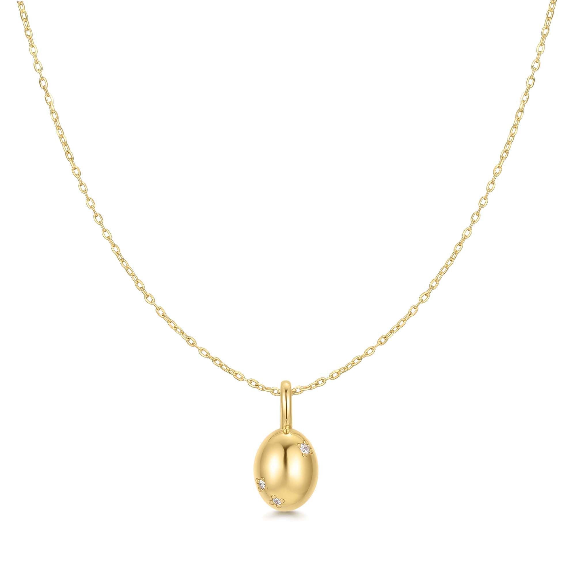 Ania Haie Gold Floral Oval Necklace Modern Luxury Statement Jewelry