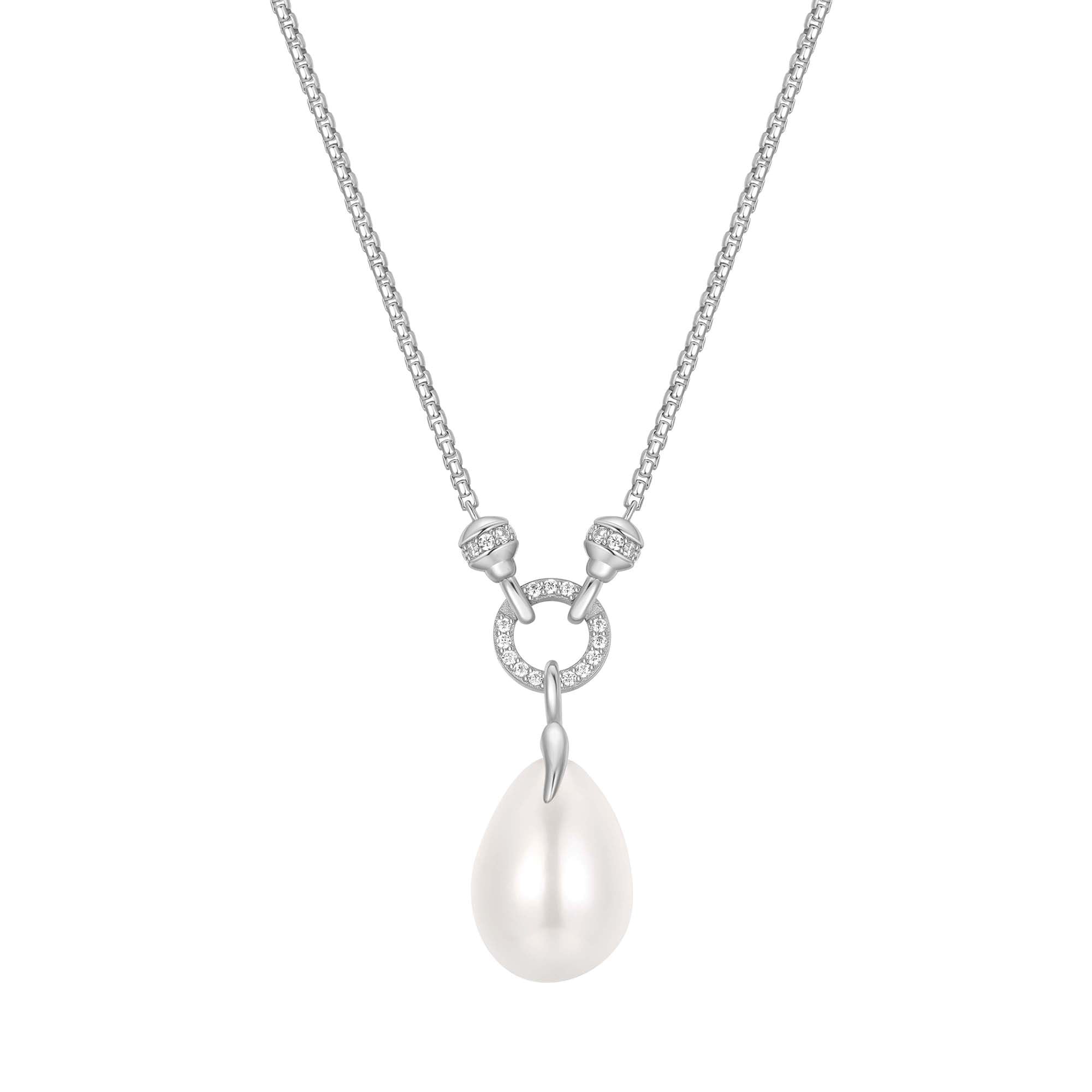 Ania Haie Silver Pearl Pendant Necklace Modern Trendy Statement Jewelry