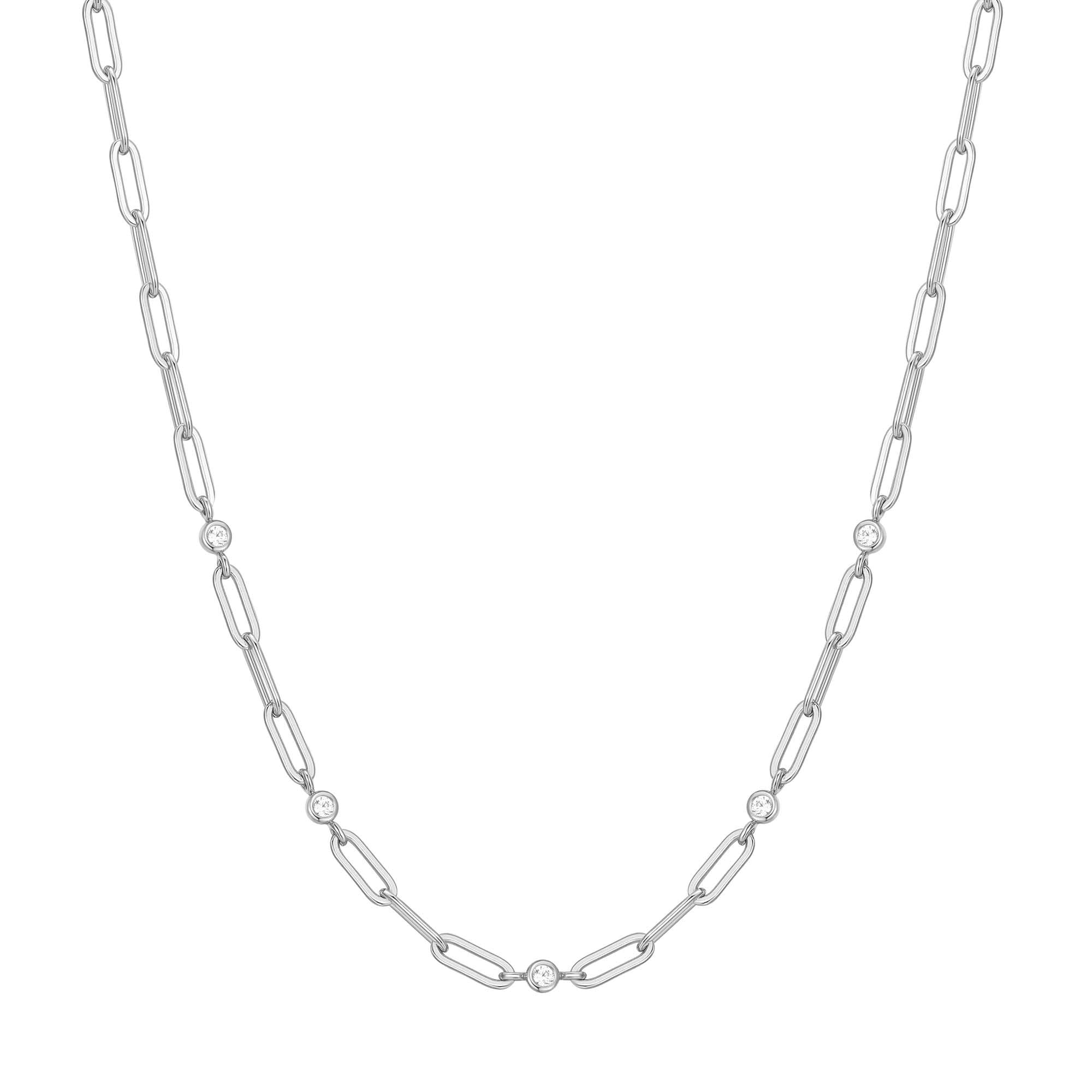 Ania Haie Silver Paper Clip Chain Necklace Modern Trendy Design