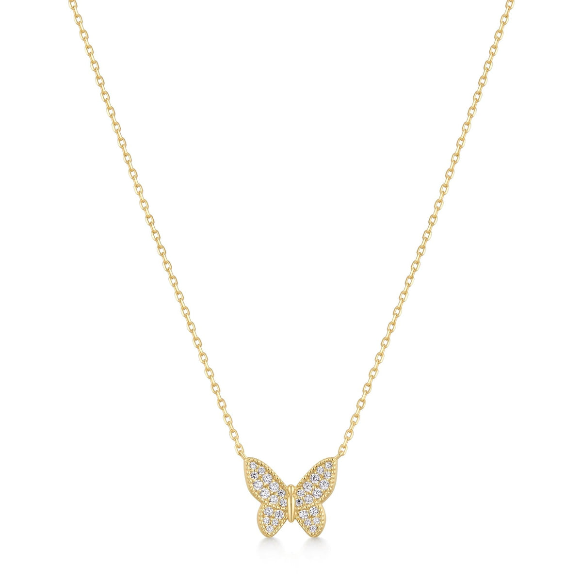 Ania Haie Gold Butterfly Pave Necklace