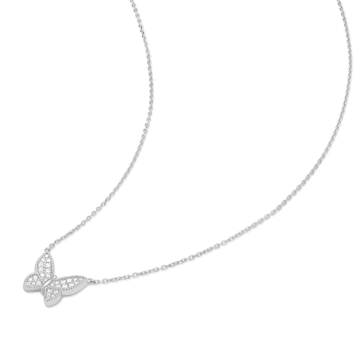 Ania Haie Silver Butterfly Pave Necklace