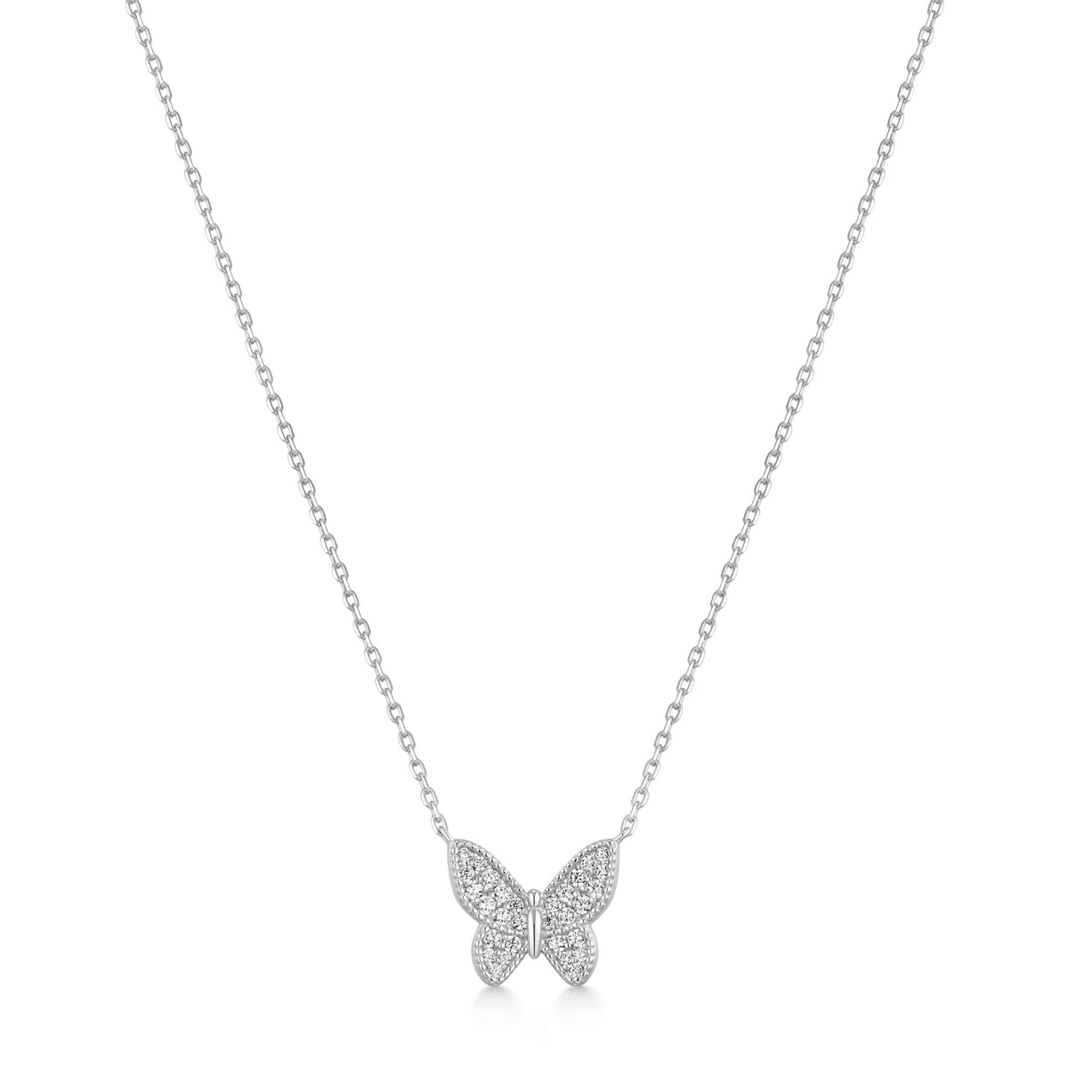 Ania Haie Silver Butterfly Pave Necklace