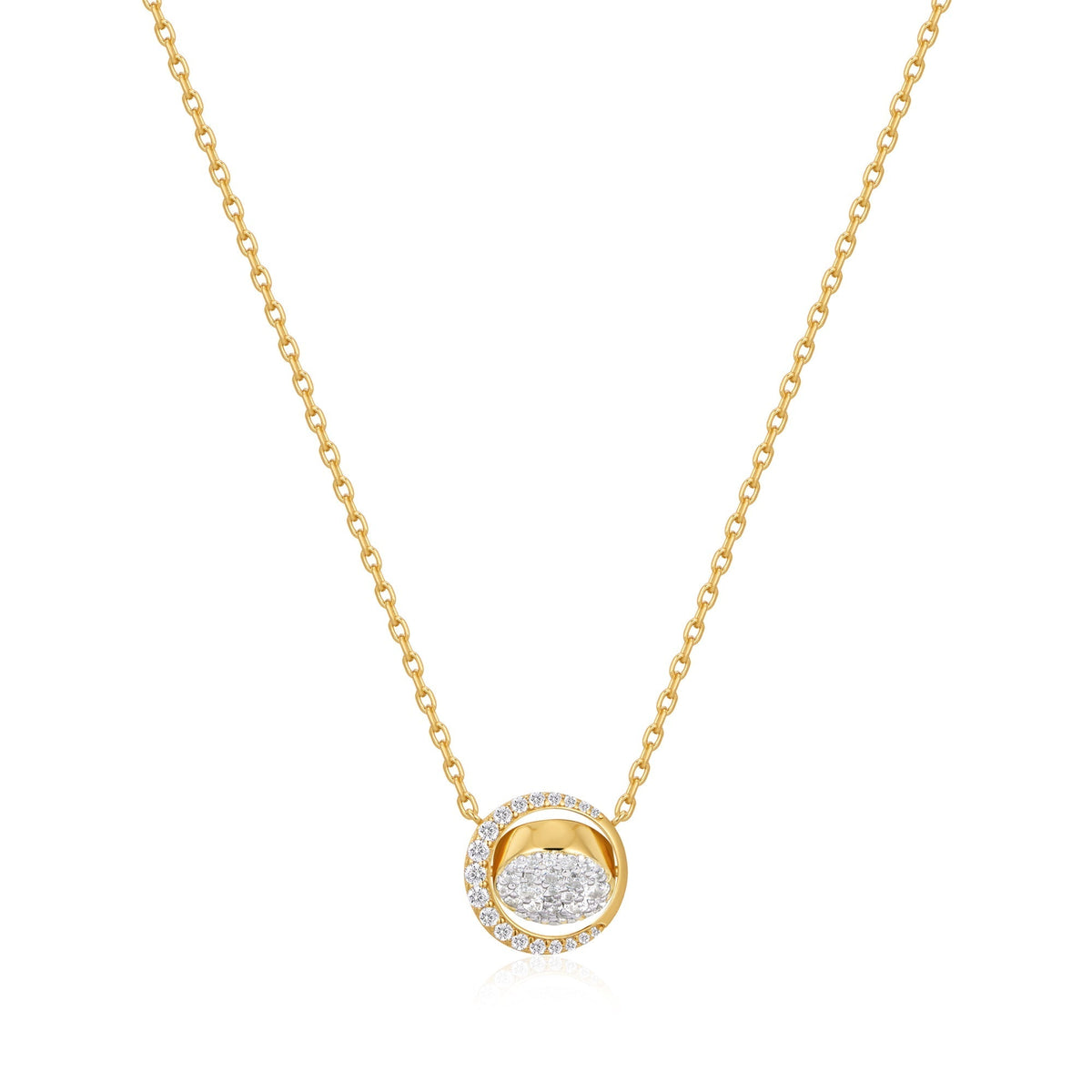 Ania Haie Gold Reversible Pave Moon Evil-Eye Necklace