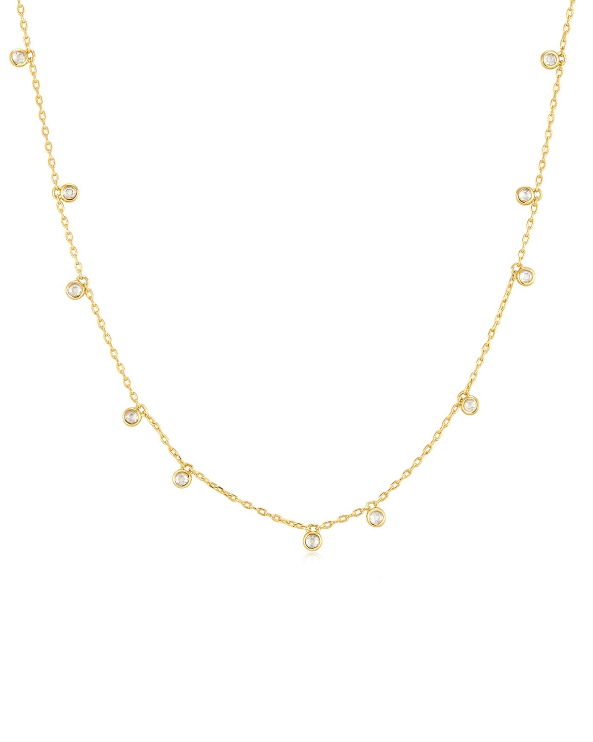 Ania Haie Gold Bezel-Set Droplet Station Necklace N076-05G N076-05G front packshot