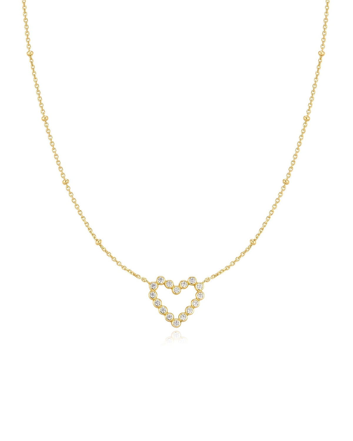 Ania Haie Gold Bezel-Set Round Open Heart Necklace N076-07G N076-07G front packshot