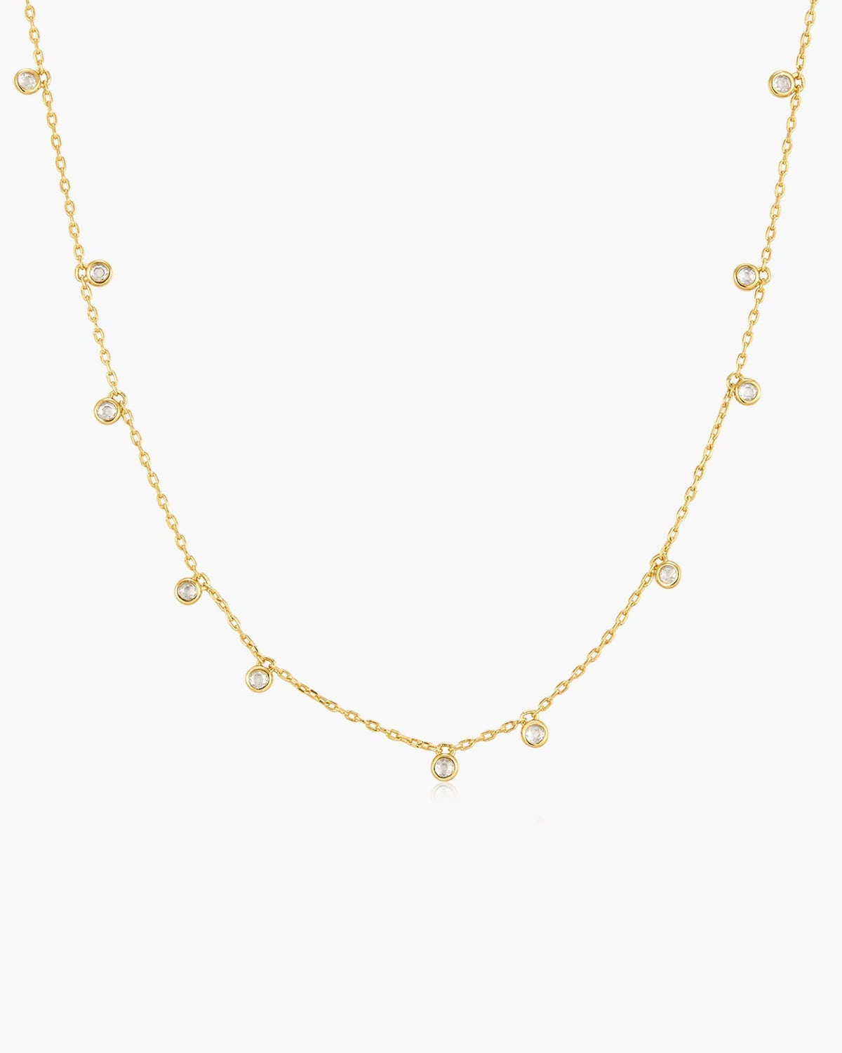 Ania Haie Gold Bezel Round & Teardrop Drop Station Necklace N076-09G N076-09G view 4
