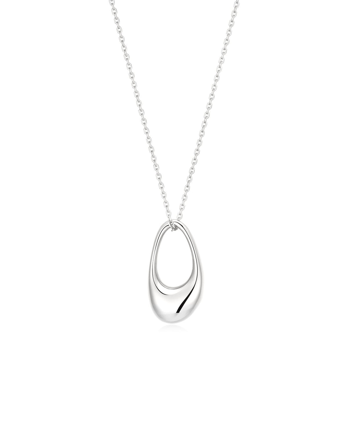 Ania Haie Silver Hollow Organic Pebble Necklace N076-12H N076-12H front packshot