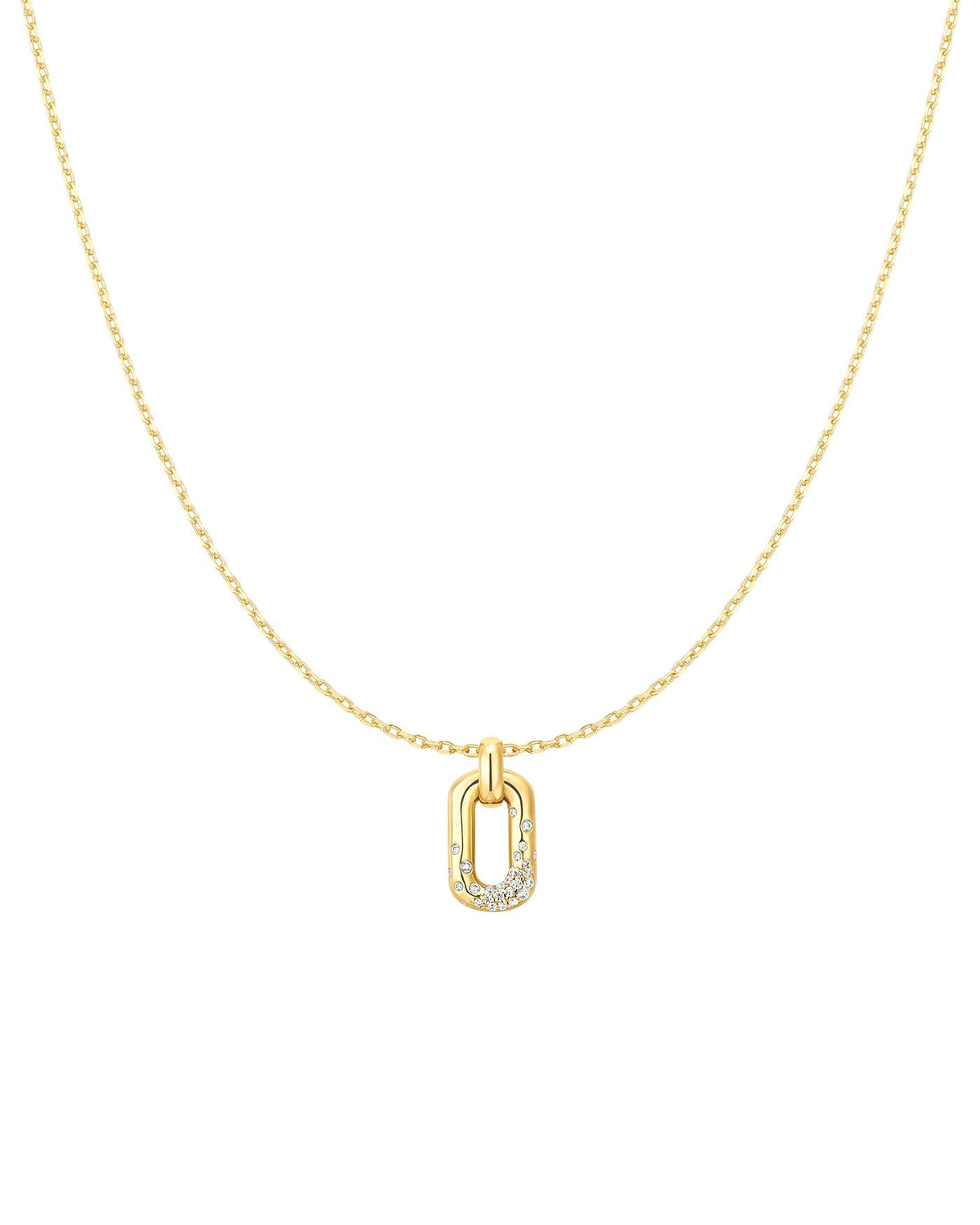 Ania Haie Gold Sparkling Oval Hoop Pendant Necklace N076-13G N076-13G front packshot