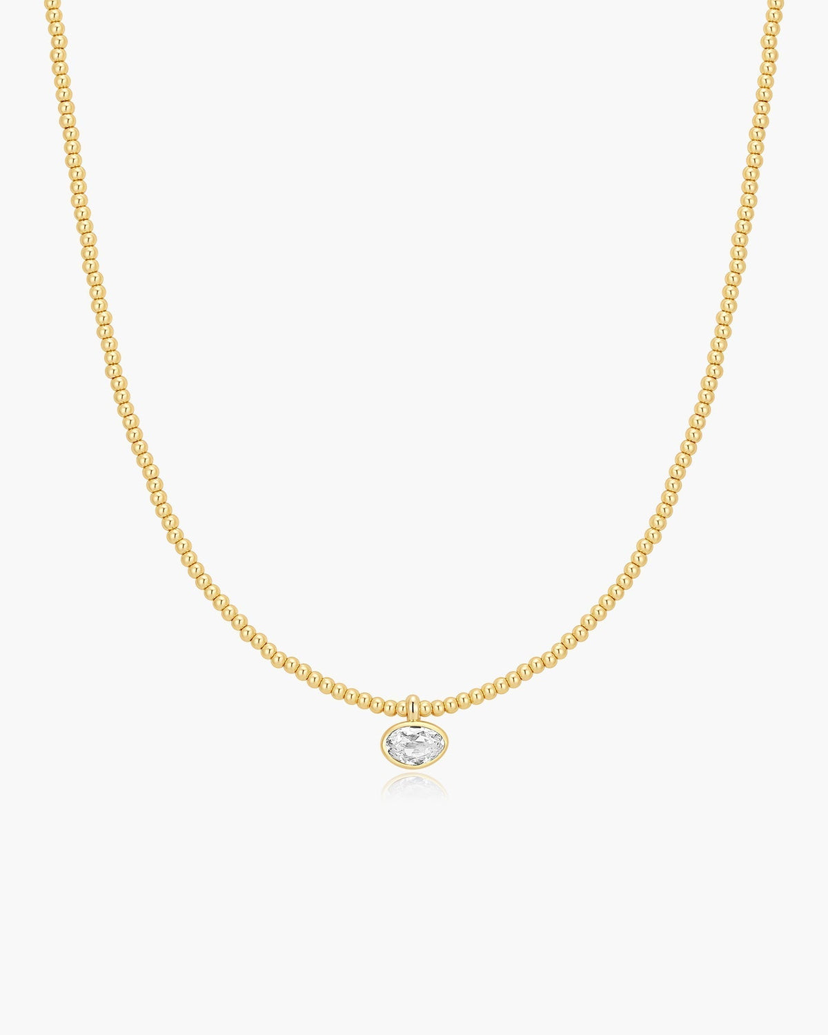 Ania Haie Gold Bezel Organic Pebble Beaded Necklace N076-15G N076-15G front packshot
