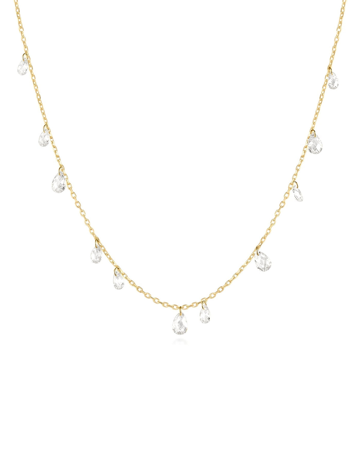 Ania Haie Gold Ethereal Teardrop Dangle Station Necklace N078-01G N078-01G front packshot