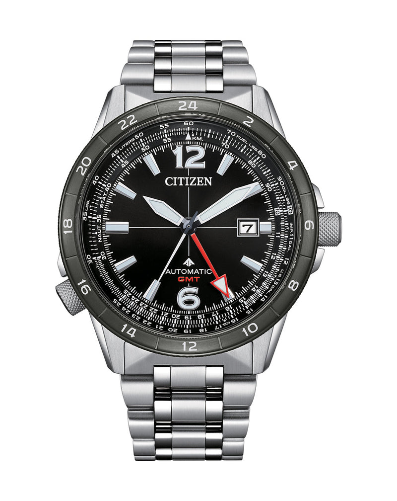 Citizen GMT Promaster Automatic Stainless Steel Black Dial Watch NB6046-59E