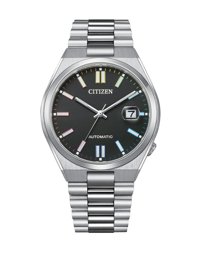 Citizen Tsuyosa Automatic Silver Stainless Steel Black Dial Watch NJ0151-53E